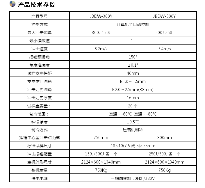 300J/500J微機全自動低溫沖擊試驗機